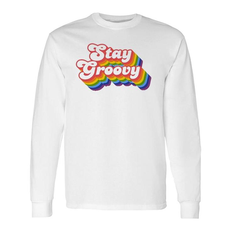 Stay Groovy Roller Disco Outfit Vintage 70S Costume Long Sleeve T-Shirt T- Shirt