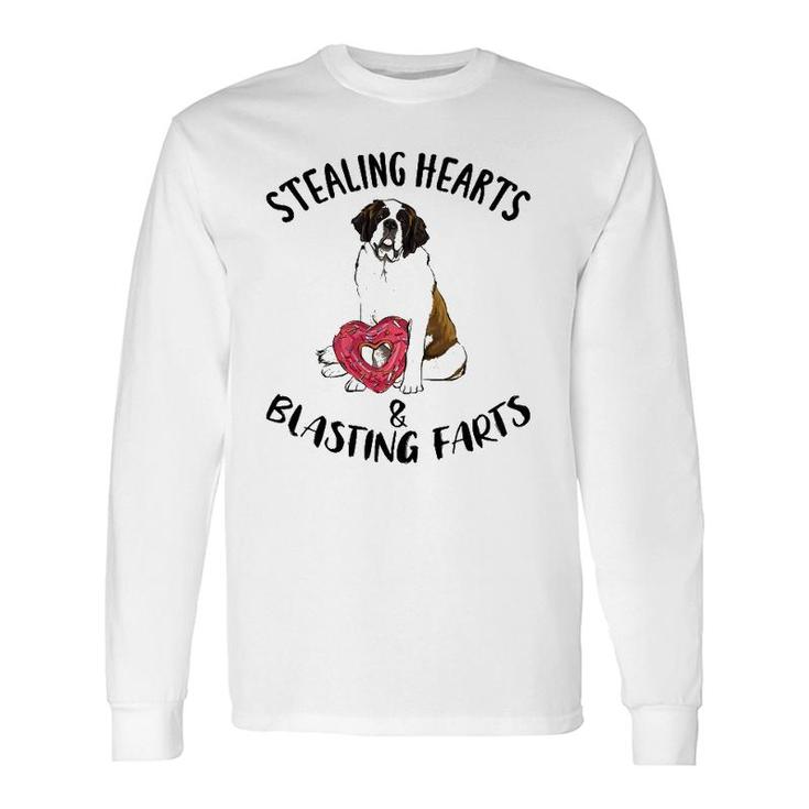 Stealing Hearts Blasting Farts St Bernard Valentine's Day Long Sleeve T-Shirt T-Shirt