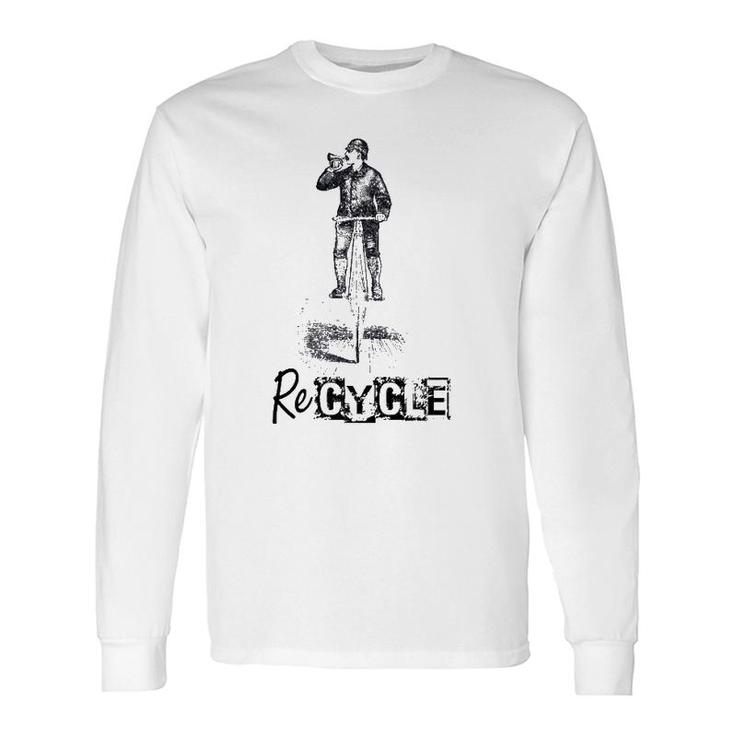 Steampunk Recycle Bicycle Long Sleeve T-Shirt
