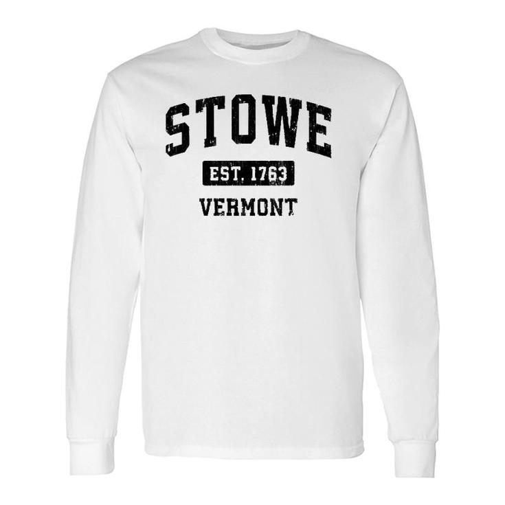 Stowe Vermont Vt Vintage Sports Black Long Sleeve T-Shirt T-Shirt