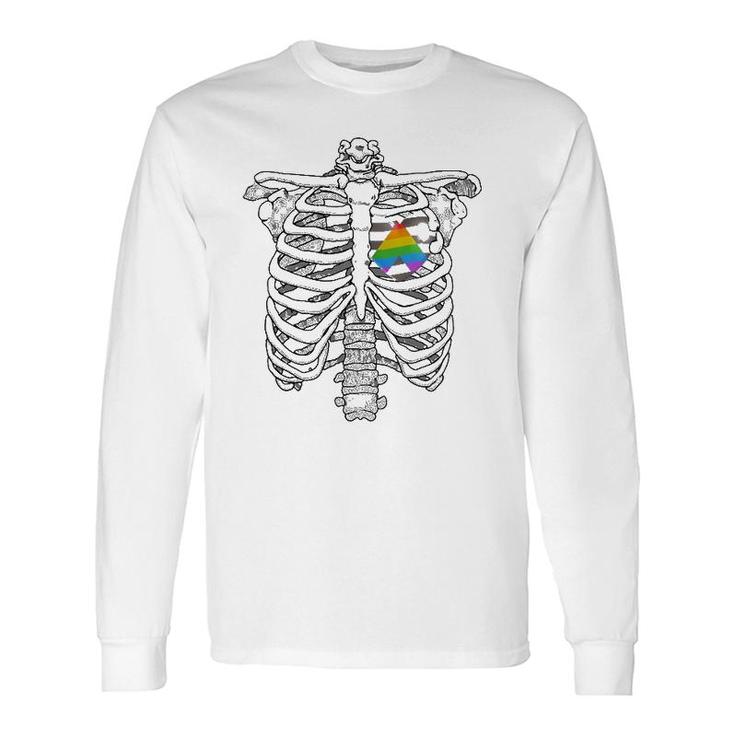 Straight Alliance Ribcage For Straight Ally Pride Flag Long Sleeve T-Shirt T-Shirt