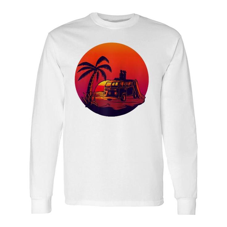 Summer Sunset Love Van Travel Romanic Graphic Long Sleeve T-Shirt T-Shirt