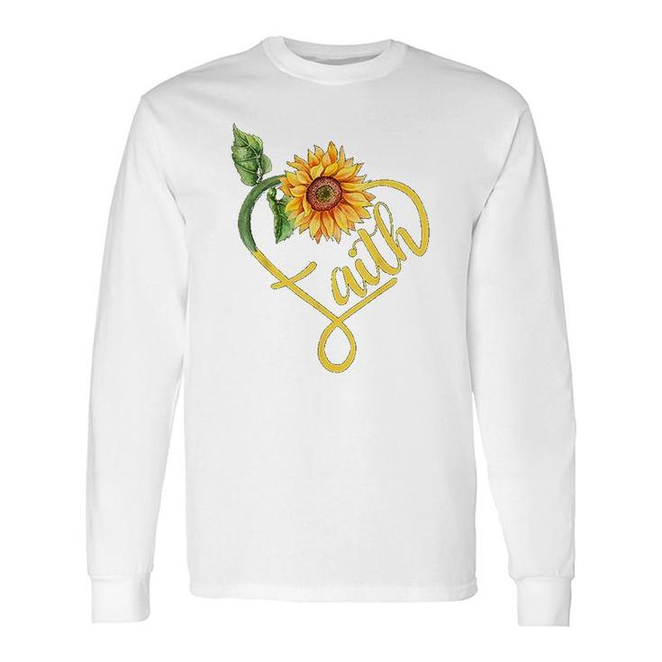 Sunflower Heart Christian Faith Long Sleeve T-Shirt
