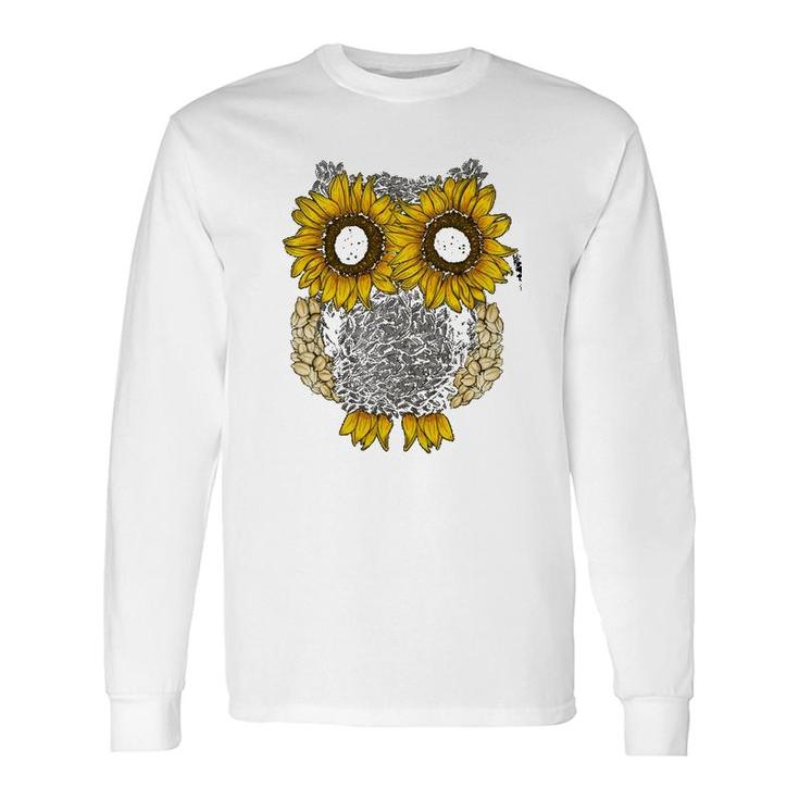 Sunflower Seeds Owl Long Sleeve T-Shirt