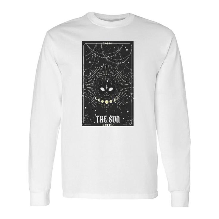 Tarot Card Crescent Sun And Cat Graphic Long Sleeve T-Shirt T-Shirt