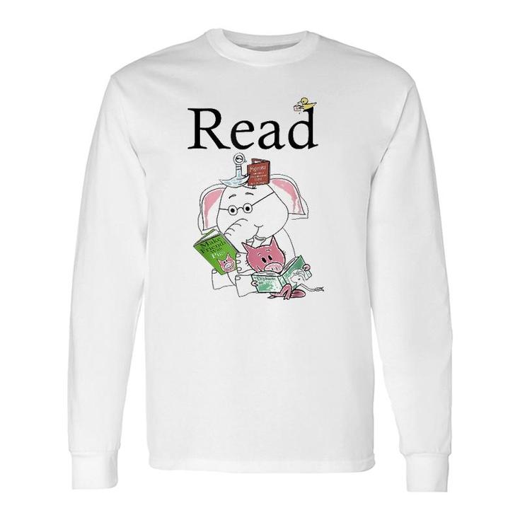 Teacher Library Read Book Club Piggie Elephant Pigeons Long Sleeve T-Shirt T-Shirt