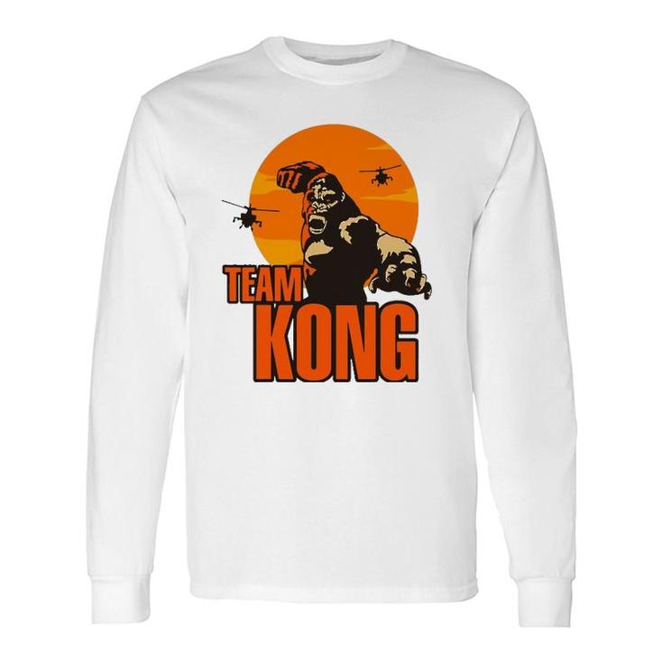 Team Kong Taking Over The City And Helicopters Sunset Long Sleeve T-Shirt T-Shirt