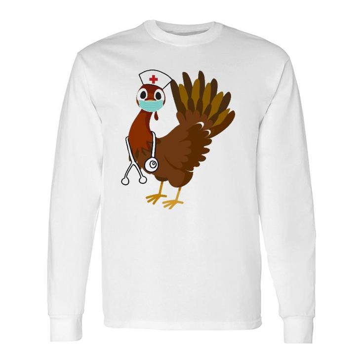 Thanksgiving Nurse Turkey Scrub For Nurses Long Sleeve T-Shirt T-Shirt