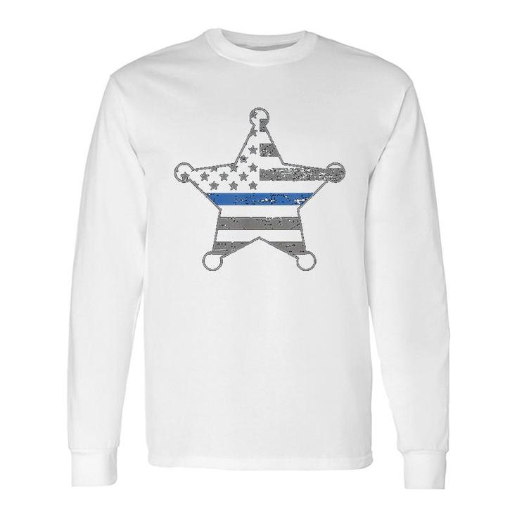 Thin Blue Line Deputy Sheriff Star Long Sleeve T-Shirt T-Shirt