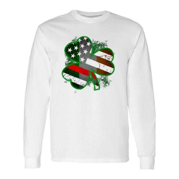 Thin Red Line St Patrick's Day Honoring Firefighters Long Sleeve T-Shirt T-Shirt
