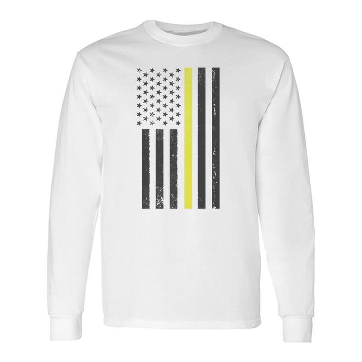 Thin Yellow Line 911 Police Dispatcher Usa Flag Pullover Long Sleeve T-Shirt T-Shirt