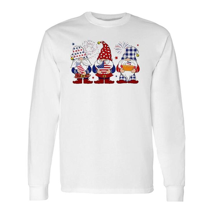 Three Gnomes 4Th Of July Independence Day American Flag Long Sleeve T-Shirt T-Shirt