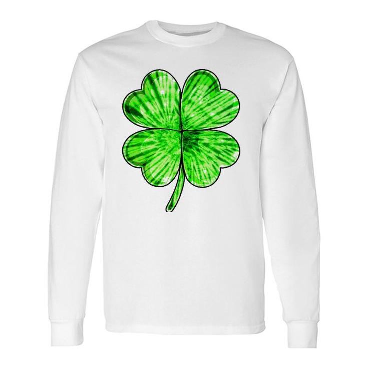 Tie Dye Shamrock Lucky Four-Leaf Clover St Patrick's Day Long Sleeve T-Shirt T-Shirt