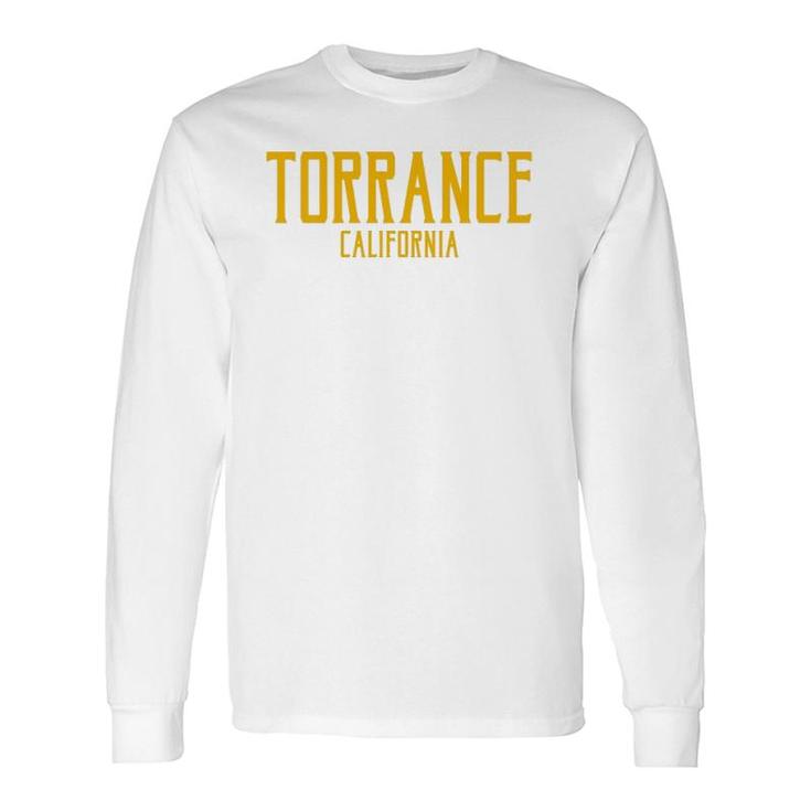 Torrance California Ca Vintage Text Amber Print Long Sleeve T-Shirt T-Shirt