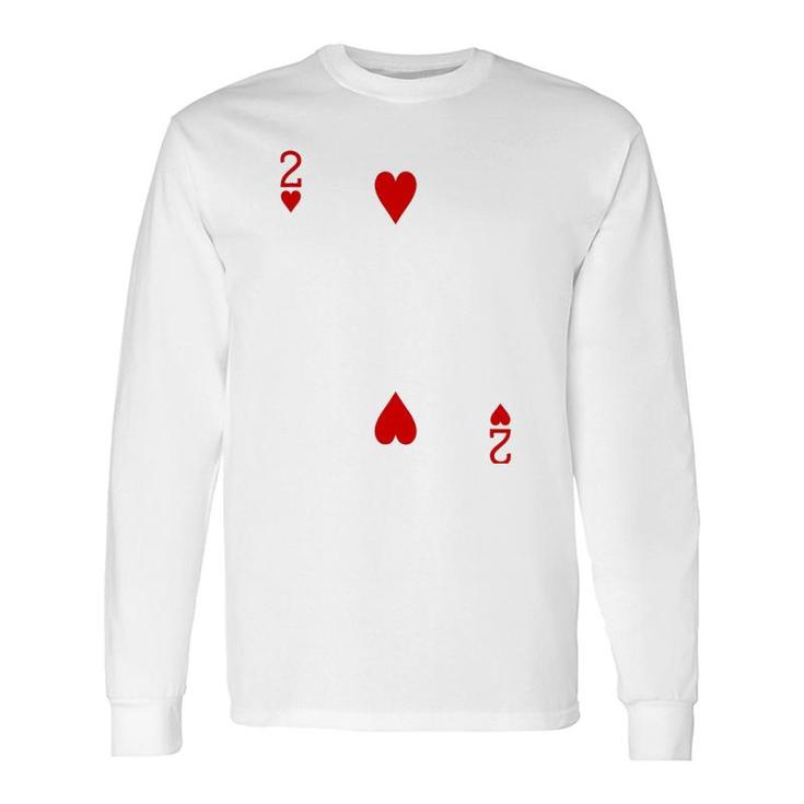 Two Of Hearts Playing Card Long Sleeve T-Shirt T-Shirt