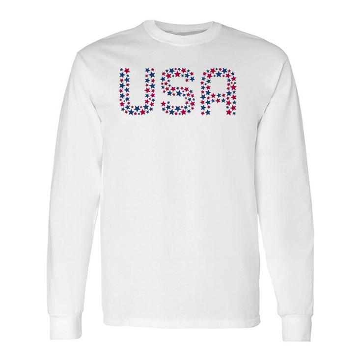 Usa Patriotic American Stars 4Th Of July Long Sleeve T-Shirt T-Shirt