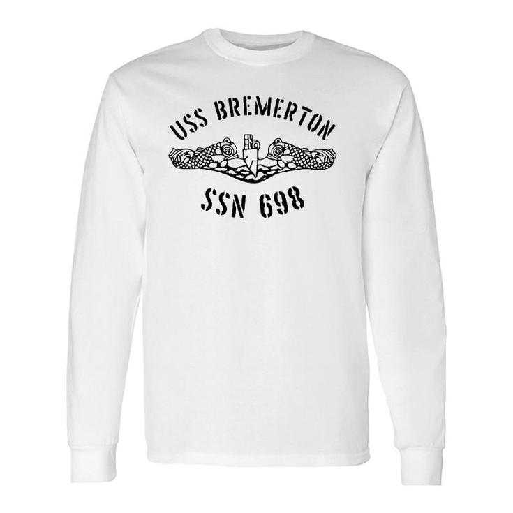 Uss Bremerton Ssn 698 Attack Submarine Badge Vintage Long Sleeve T-Shirt T-Shirt