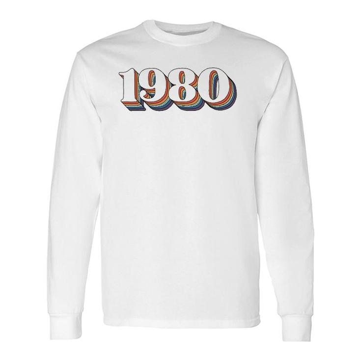 Vintage 1980 Birthday S For Retro For Wife Long Sleeve T-Shirt