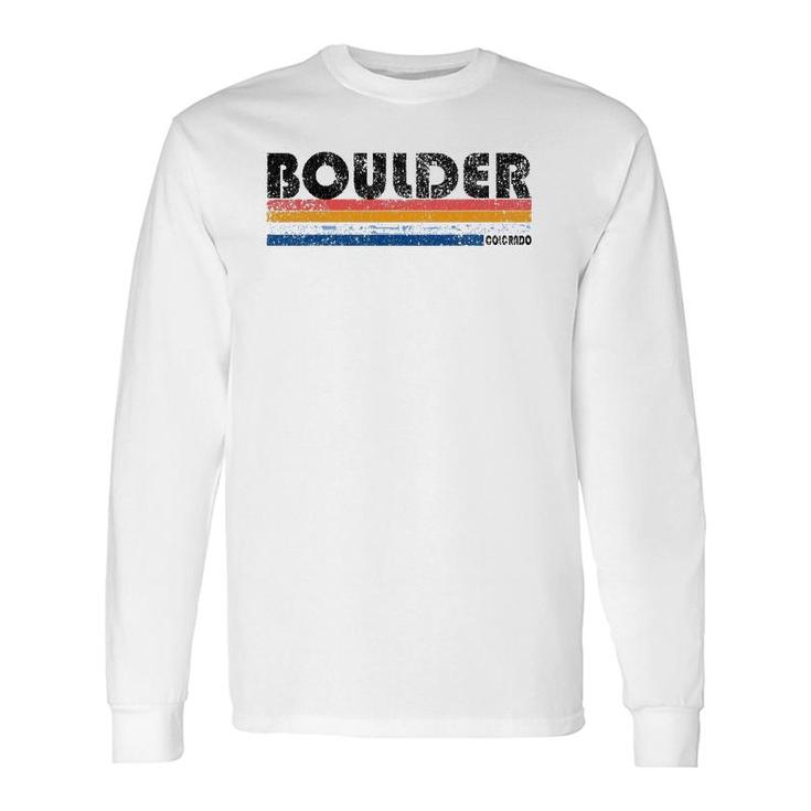 Vintage 1980S Style Boulder Colorado Long Sleeve T-Shirt T-Shirt