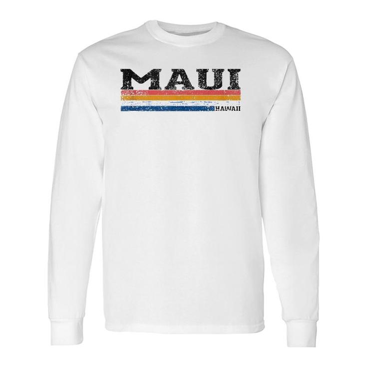 Vintage 1980S Style Maui, Hawaii Long Sleeve T-Shirt T-Shirt