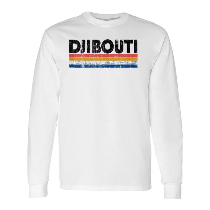 Vintage 70S 80S Style Djibouti Long Sleeve T-Shirt