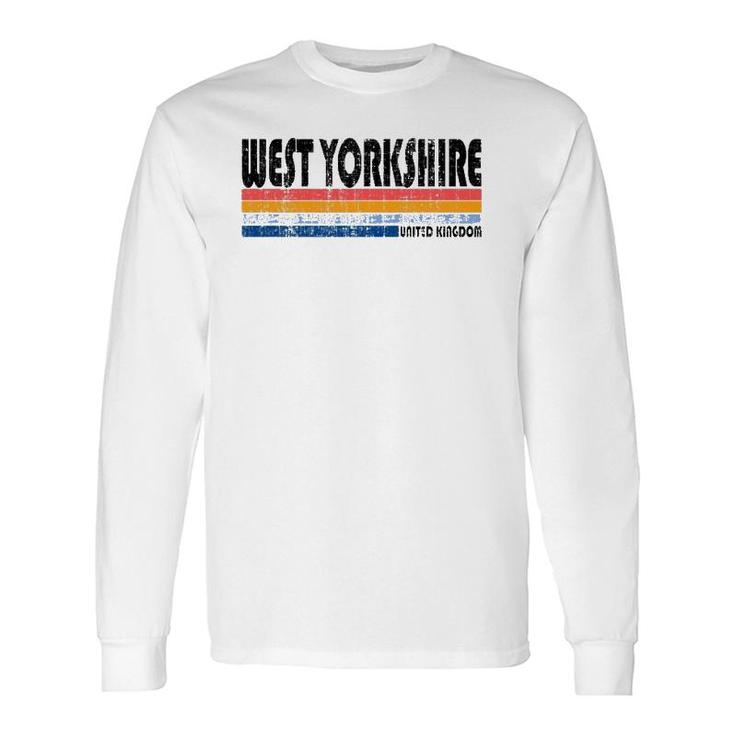 Vintage 70S 80S Style West Yorkshire United Kingdom Long Sleeve T-Shirt T-Shirt