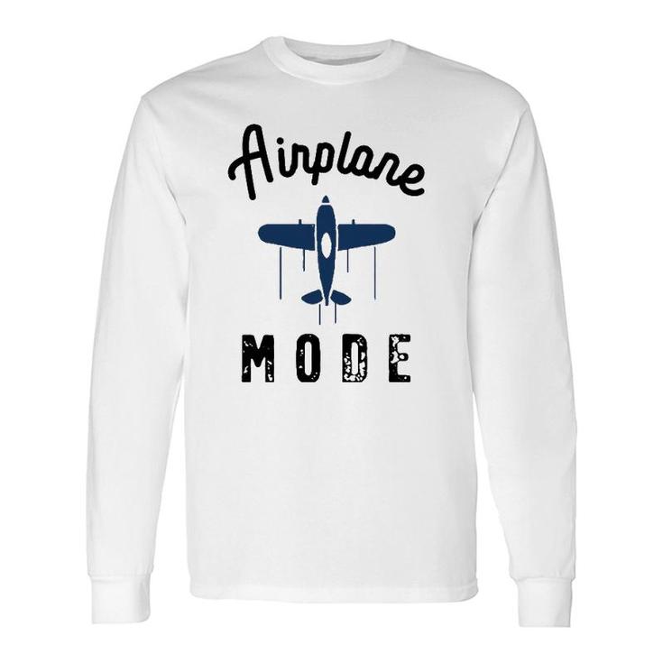 Vintage Airplane Mode Pilot Flight Attendant Summer Travel Long Sleeve T-Shirt T-Shirt
