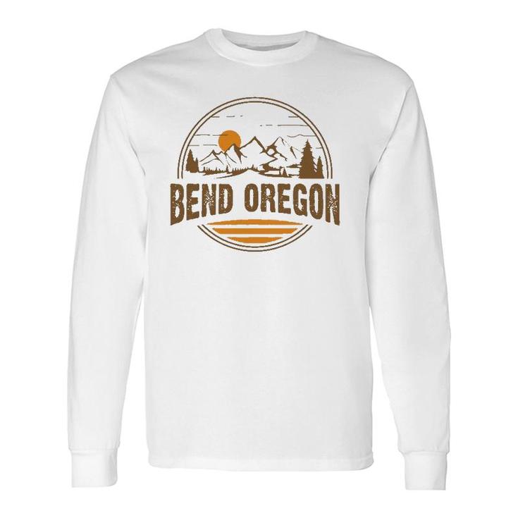 Vintage Bend, Oregon Mountain Hiking Souvenir Print Long Sleeve T-Shirt