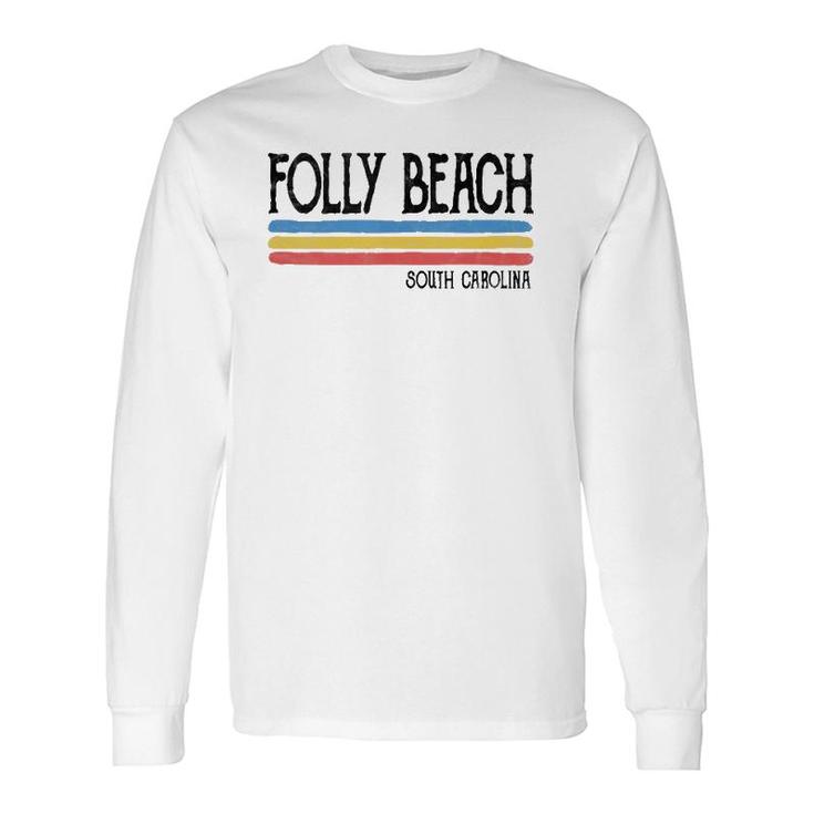 Vintage Folly Beach South Carolina Sc Souvenir Long Sleeve T-Shirt T-Shirt
