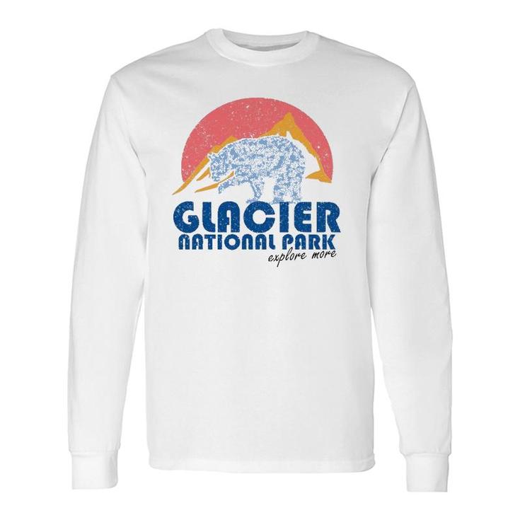 Vintage Glacier National Park Retro Montana Long Sleeve T-Shirt T-Shirt