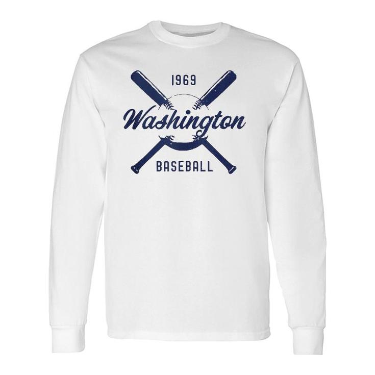 Vintage-Look Distressed Washington 1969 Baseball Usa Long Sleeve T-Shirt T-Shirt
