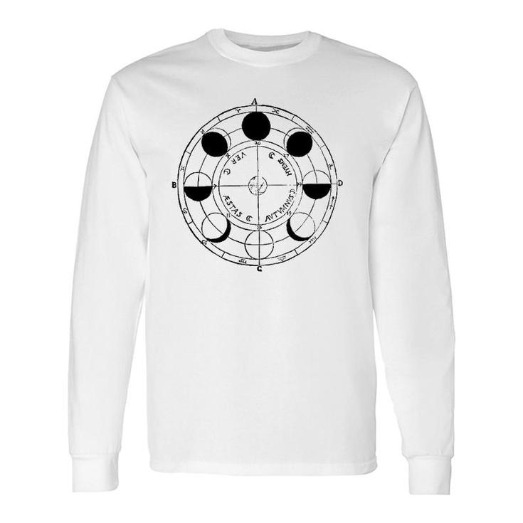 Vintage Lunar Moon Phase Astronomy Astrology Space Long Sleeve T-Shirt T-Shirt