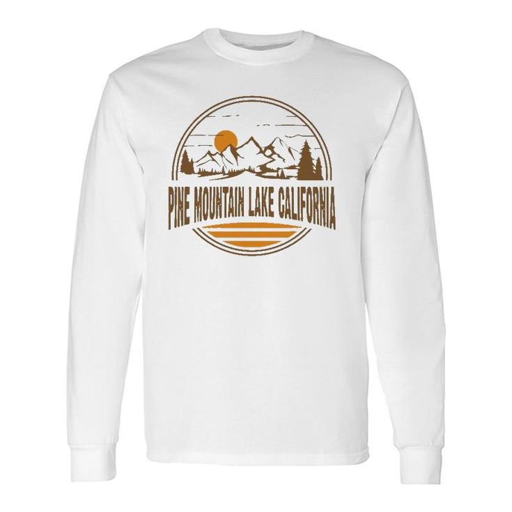 Vintage Pine Mountain Lake California Mountain Hiking Print Pullover Long Sleeve T-Shirt T-Shirt