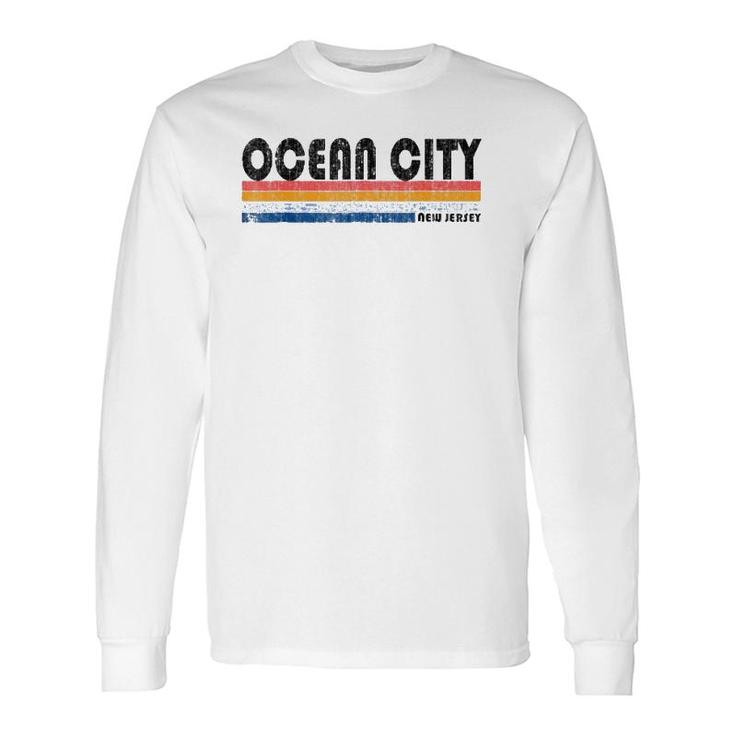 Vintage Retro 70'S 80'S Ocean City Nj Long Sleeve T-Shirt