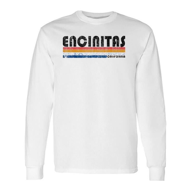 Vintage Retro 70'S 80'S Style Encinitas Ca Long Sleeve T-Shirt