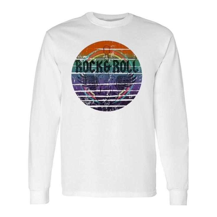 Vintage Retro Rock & Roll Guitar Wings Music Long Sleeve T-Shirt T-Shirt