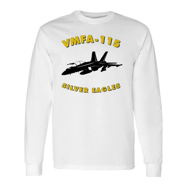 Vmfa-115 Silver Eagles Fighter Squadron F-18 Hornet Jet Long Sleeve T-Shirt T-Shirt
