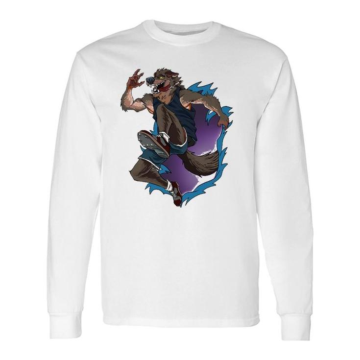 Werewolf Track Runner Halloween Costume Long Sleeve T-Shirt T-Shirt