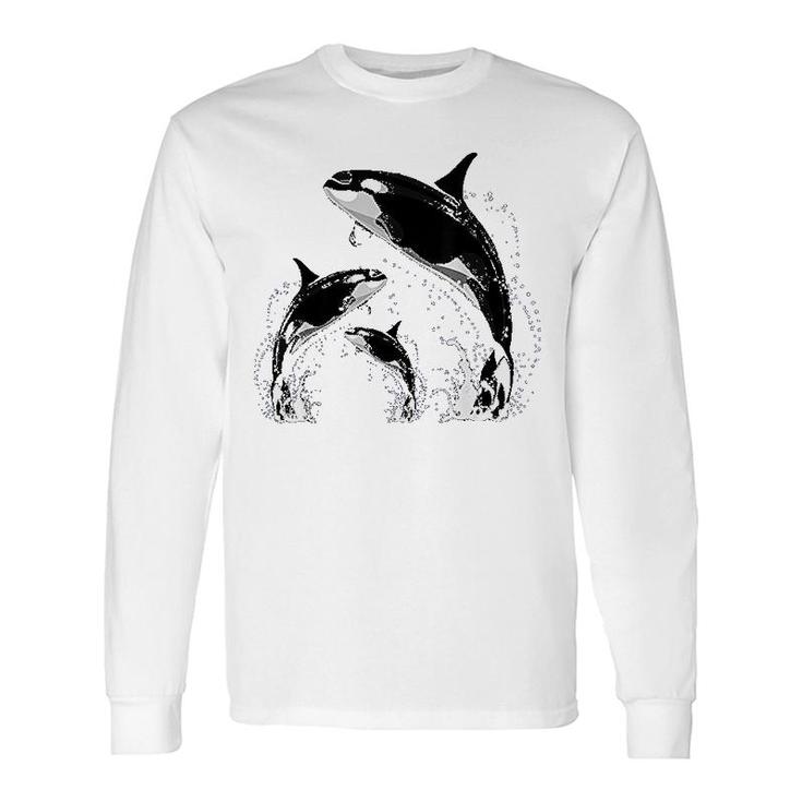 Whale Jumping Killer Whales Killer Long Sleeve T-Shirt