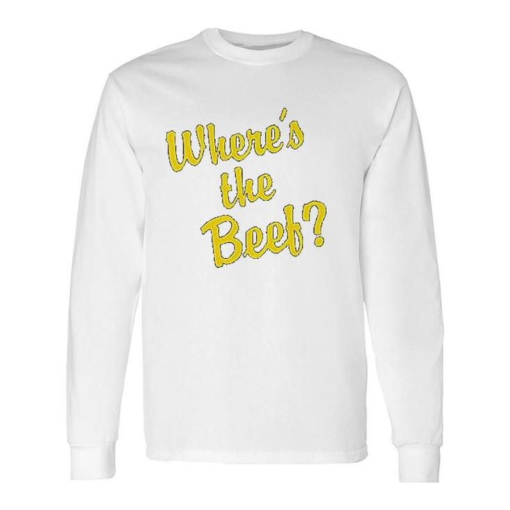 Wheres The Beef 80s Retro Long Sleeve T-Shirt