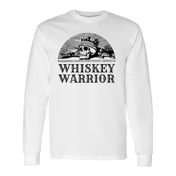 Whiskey Warrior With Vintage Skull Long Sleeve T-Shirt T-Shirt