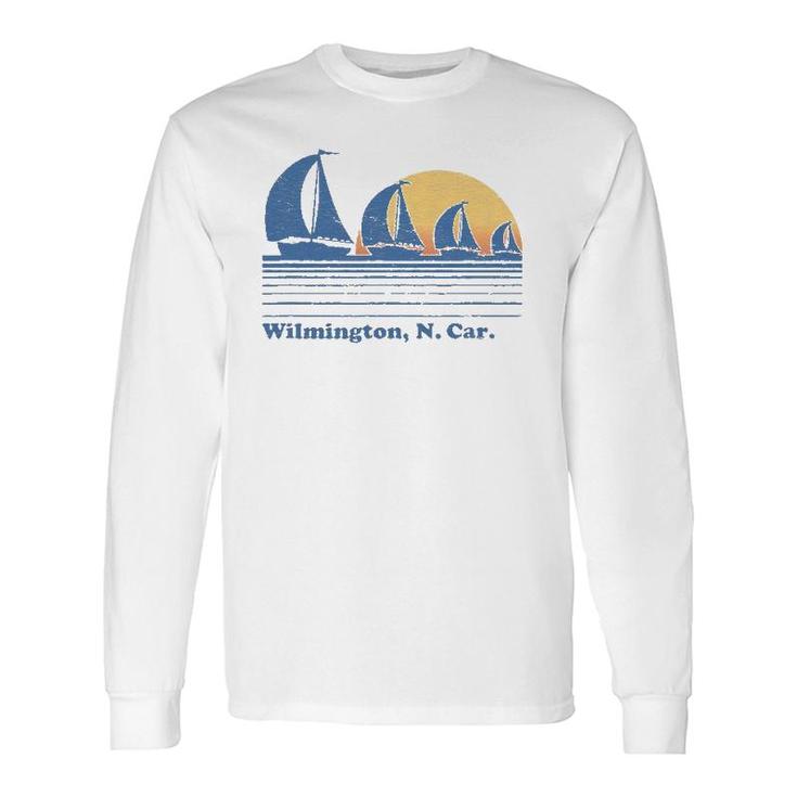 Wilmington Nc Sailboat Vintage 80S Sunset Tee Long Sleeve T-Shirt T-Shirt