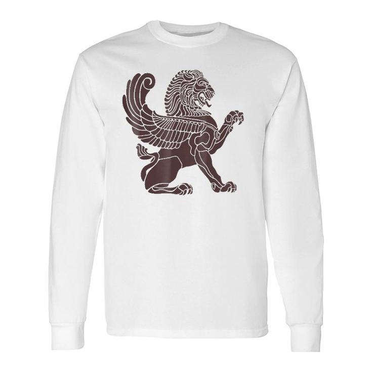 Winged Lion Mythological Vintage Long Sleeve T-Shirt