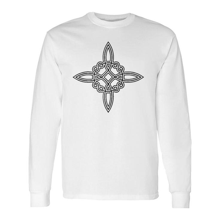 Witches Knot Symbol 4 Elements Wicca Mystic Magic Gothic Long Sleeve T-Shirt