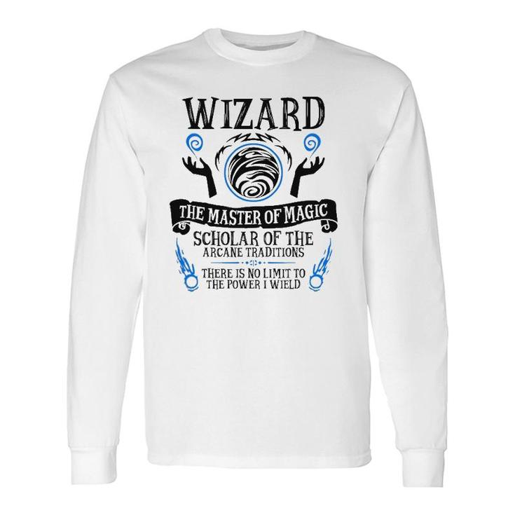 The Wizard Fantasy Rpg Tabletop Rpg Ttrpg D20 Ver2 Long Sleeve T-Shirt T-Shirt
