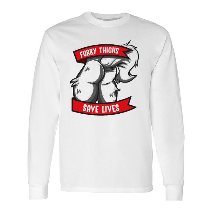 Wolf Furry Thighs Save Lives Proud Furry Pride Fandom Long Sleeve T-Shirt T-Shirt