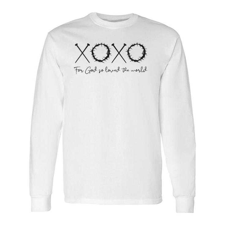 Xoxo For God So Loved The World Easter Love Letters V-Neck Long Sleeve T-Shirt