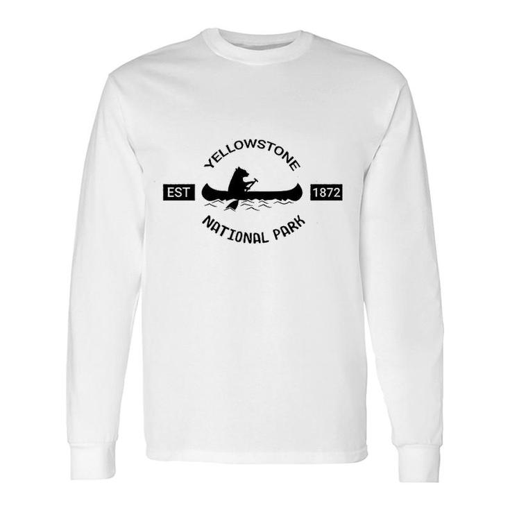Yellowstone National Park Bear Canoe Silhouette Long Sleeve T-Shirt T-Shirt