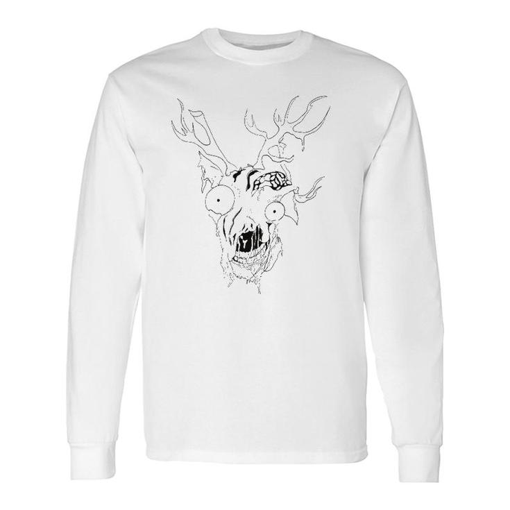 Zombie Deer Vintage Scary Long Sleeve T-Shirt T-Shirt