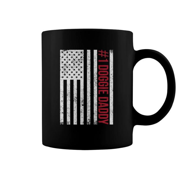 1 Doggie Daddy Father's Day Gift American Flag Coffee Mug